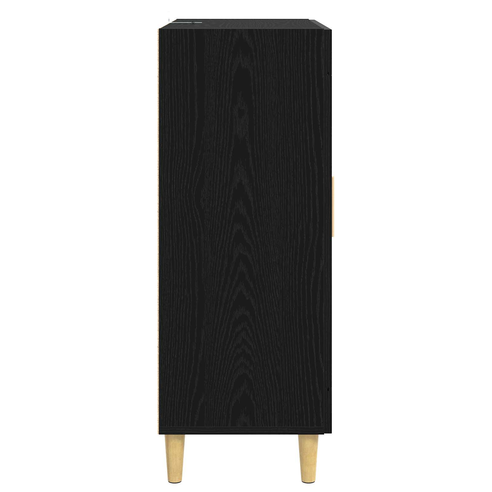 Sideboard Svart Ek 69,5 X 34 X 90 Cm Konstruerat Trä