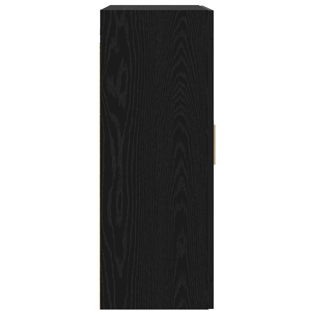 Väggskåp Väggmonterat Svart Ek 69,5 X 34 X 90 Cm