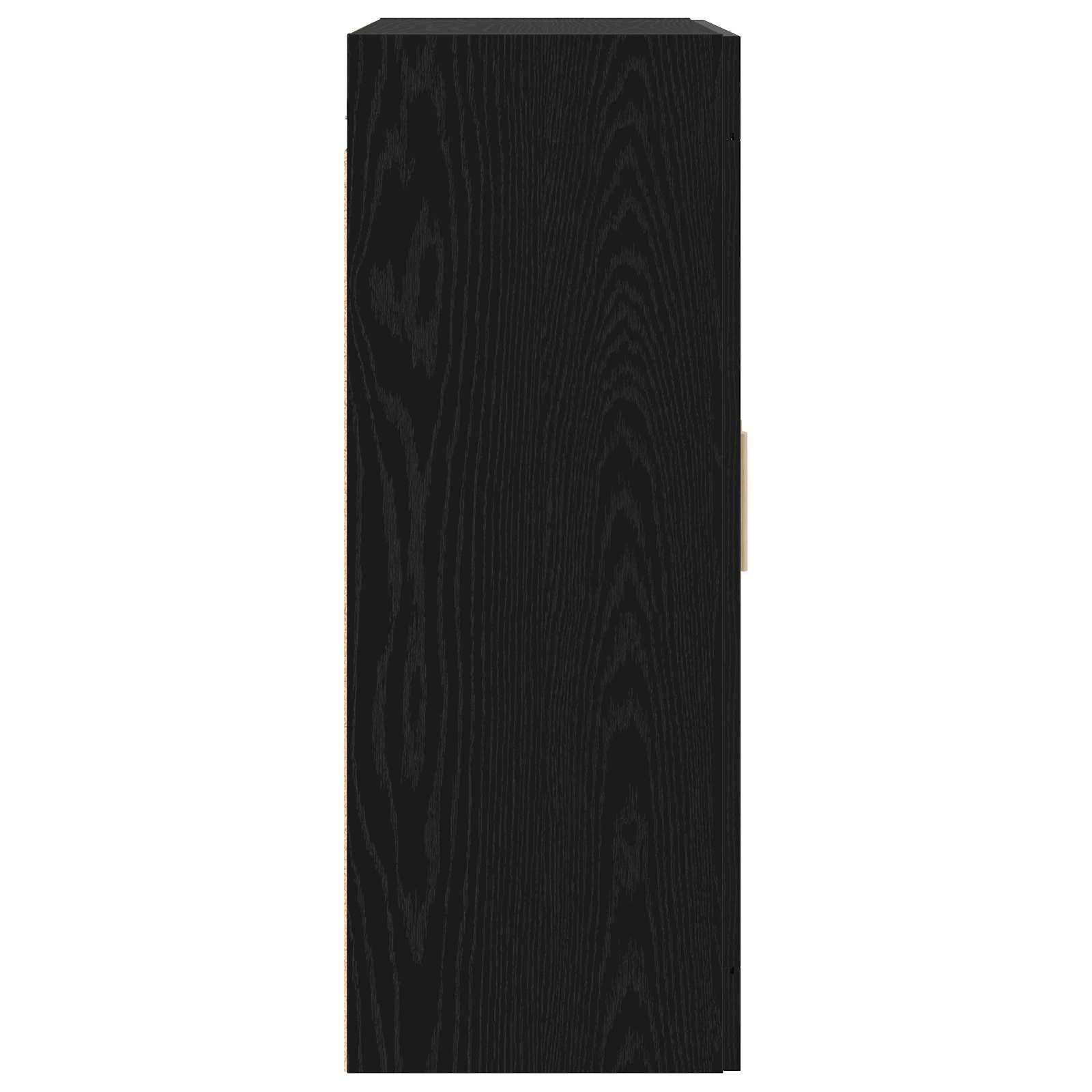Väggskåp Väggmonterat Svart Ek 69,5 X 34 X 90 Cm