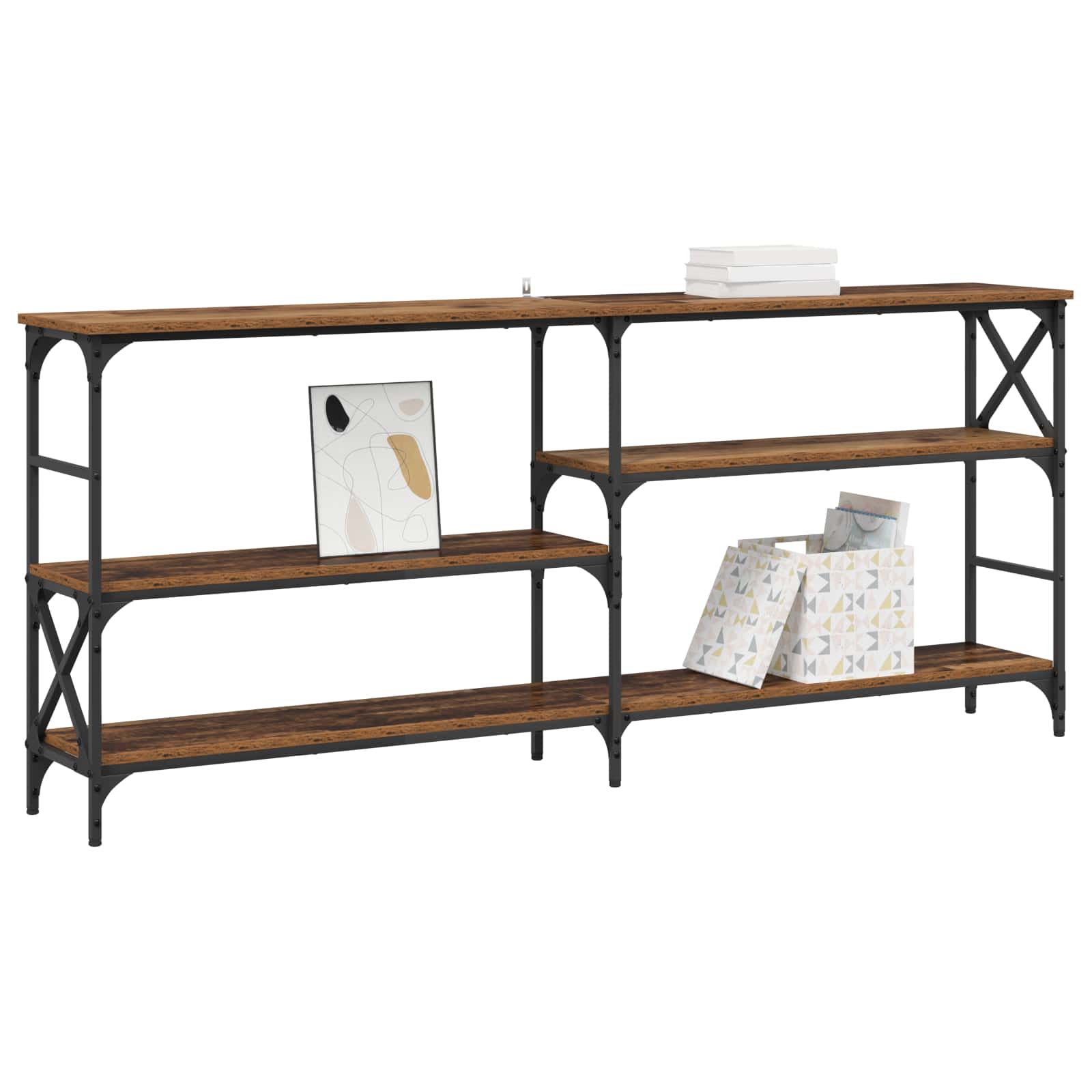 Konsolbord Gammalt Trä 180 X 29 X 76,5 Cm Metall Pb
