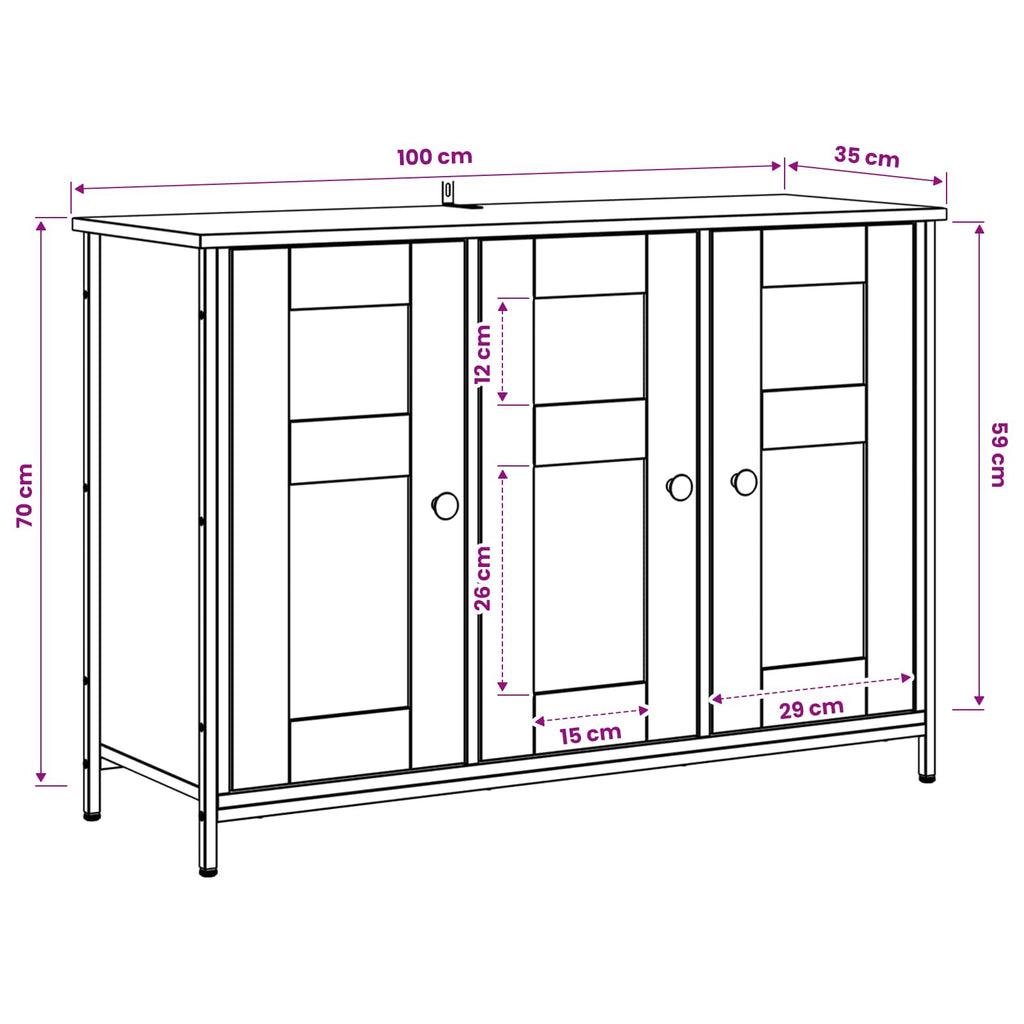 Sideboard Gammalt Trä 100 X 35 X 70 Cm Konstruerat Trä