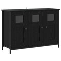 Sideboard Svart Ek 100 X 35 X 70 Cm Konstruerat Trä