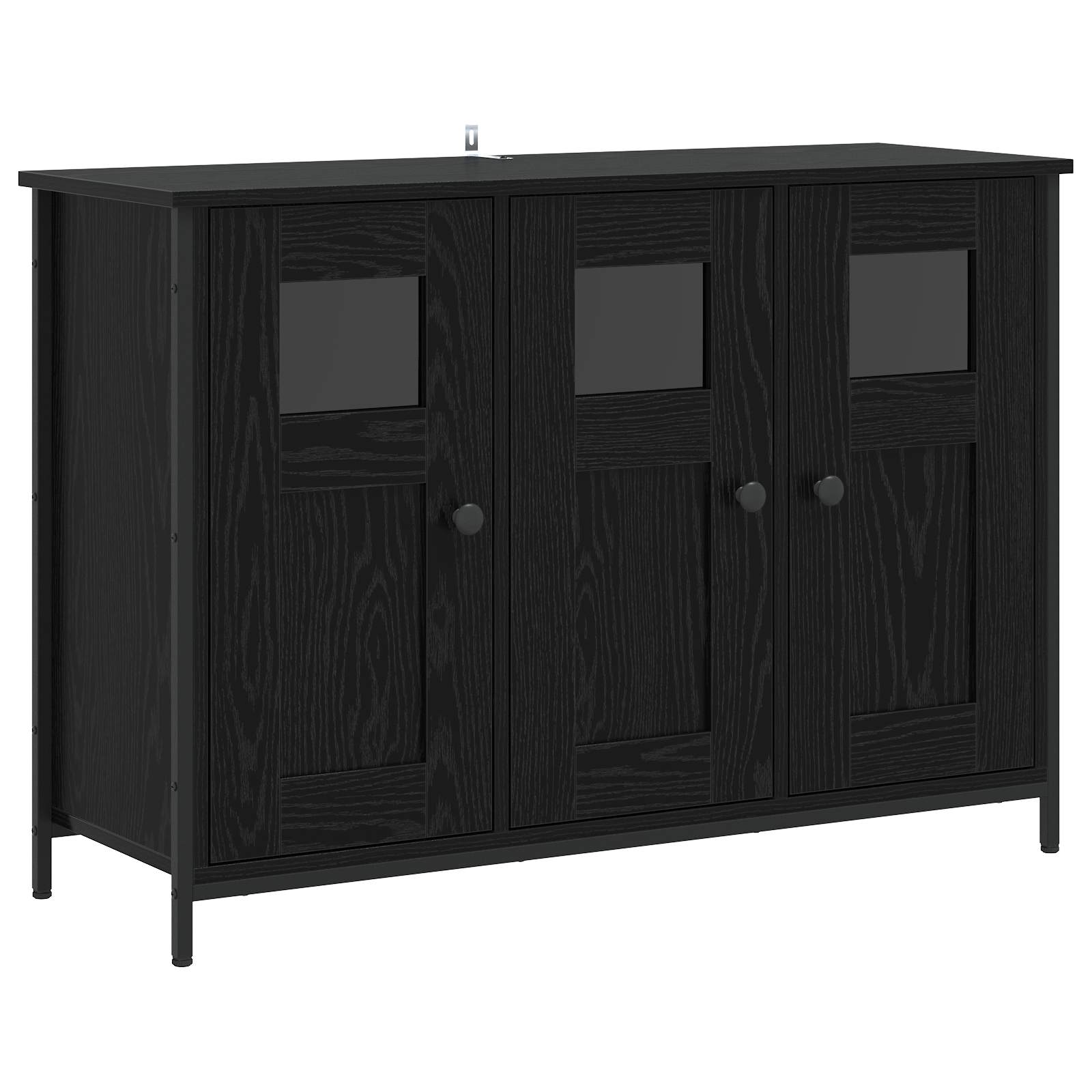 Sideboard Svart Ek 100 X 35 X 70 Cm Konstruerat Trä