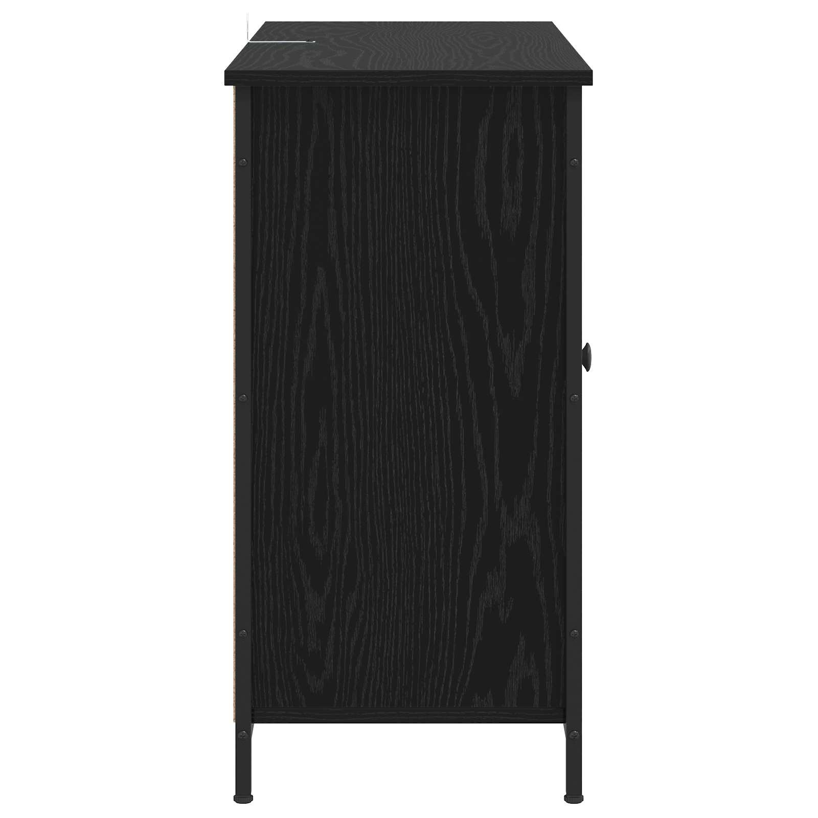 Sideboard Svart Ek 100 X 35 X 70 Cm Konstruerat Trä