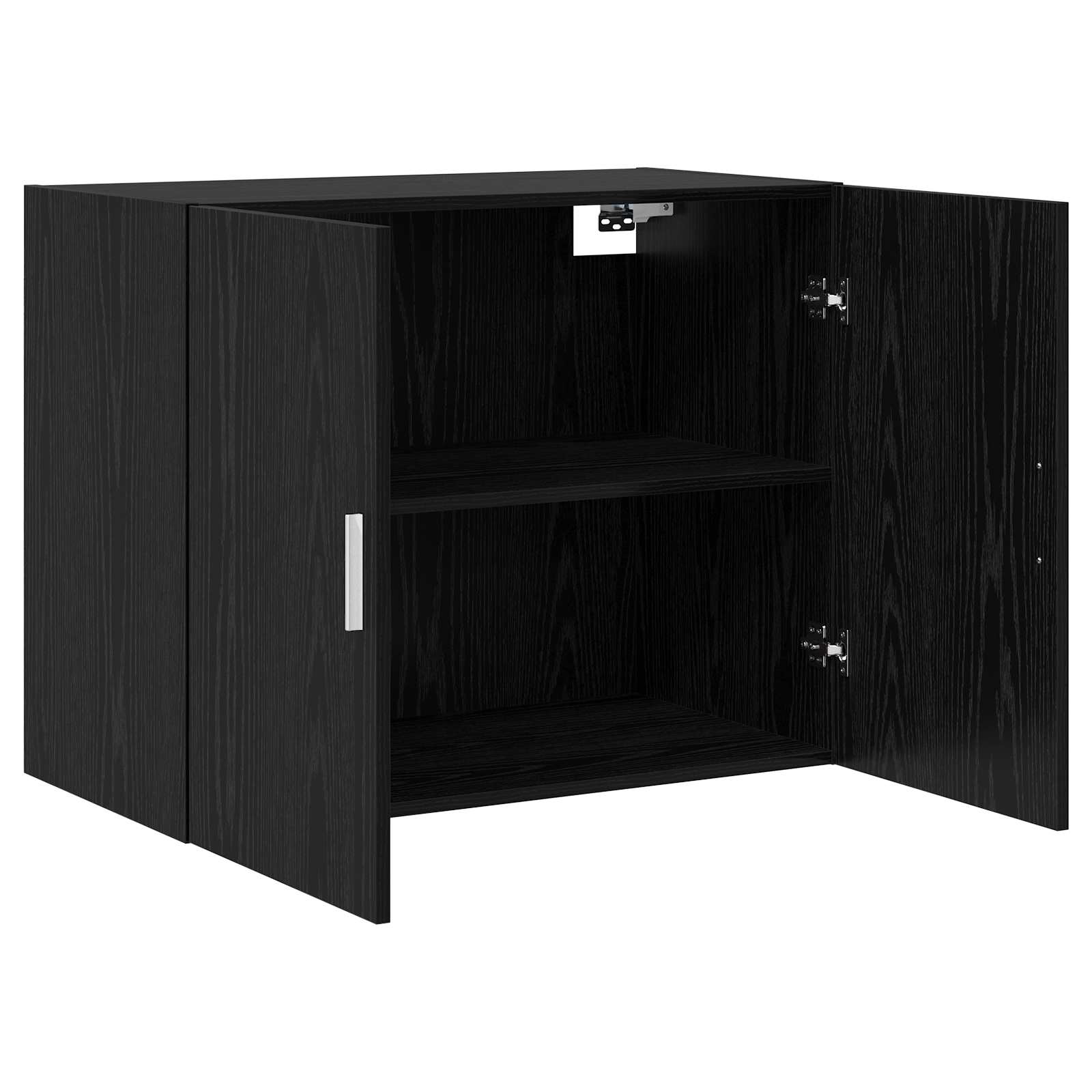 Väggskåp Svart Ek 80 X 42,5 X 64 Cm Konstruerat Trä