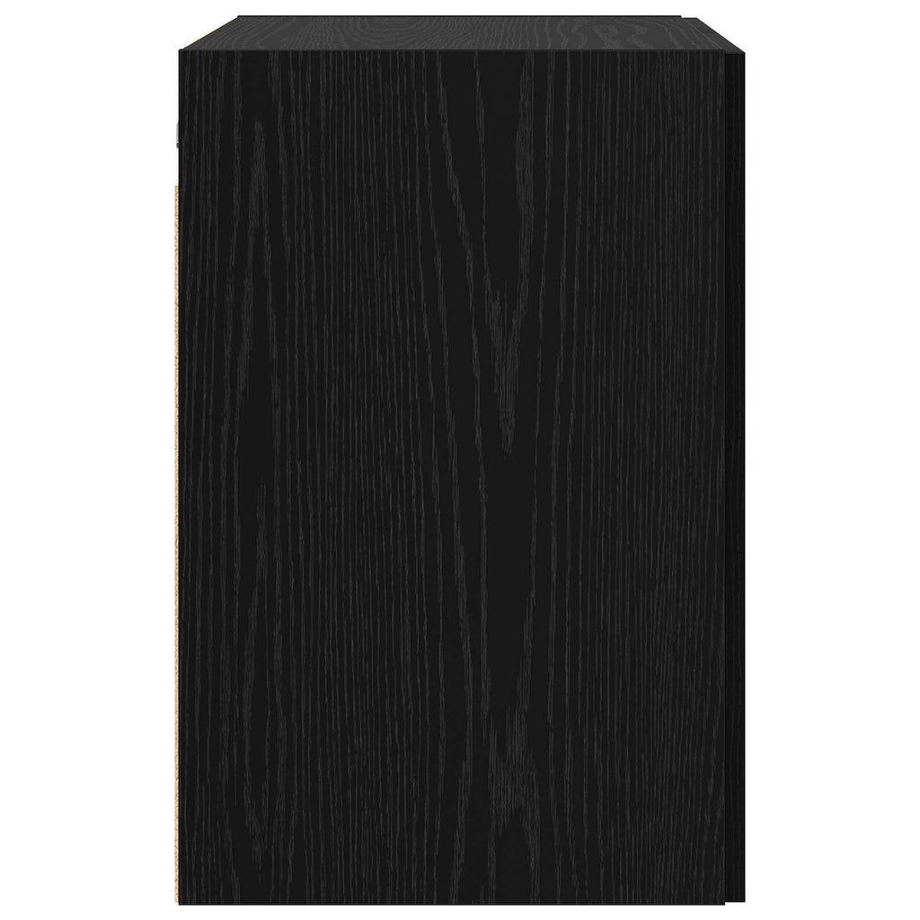 Väggskåp Svart Ek 80 X 42,5 X 64 Cm Konstruerat Trä