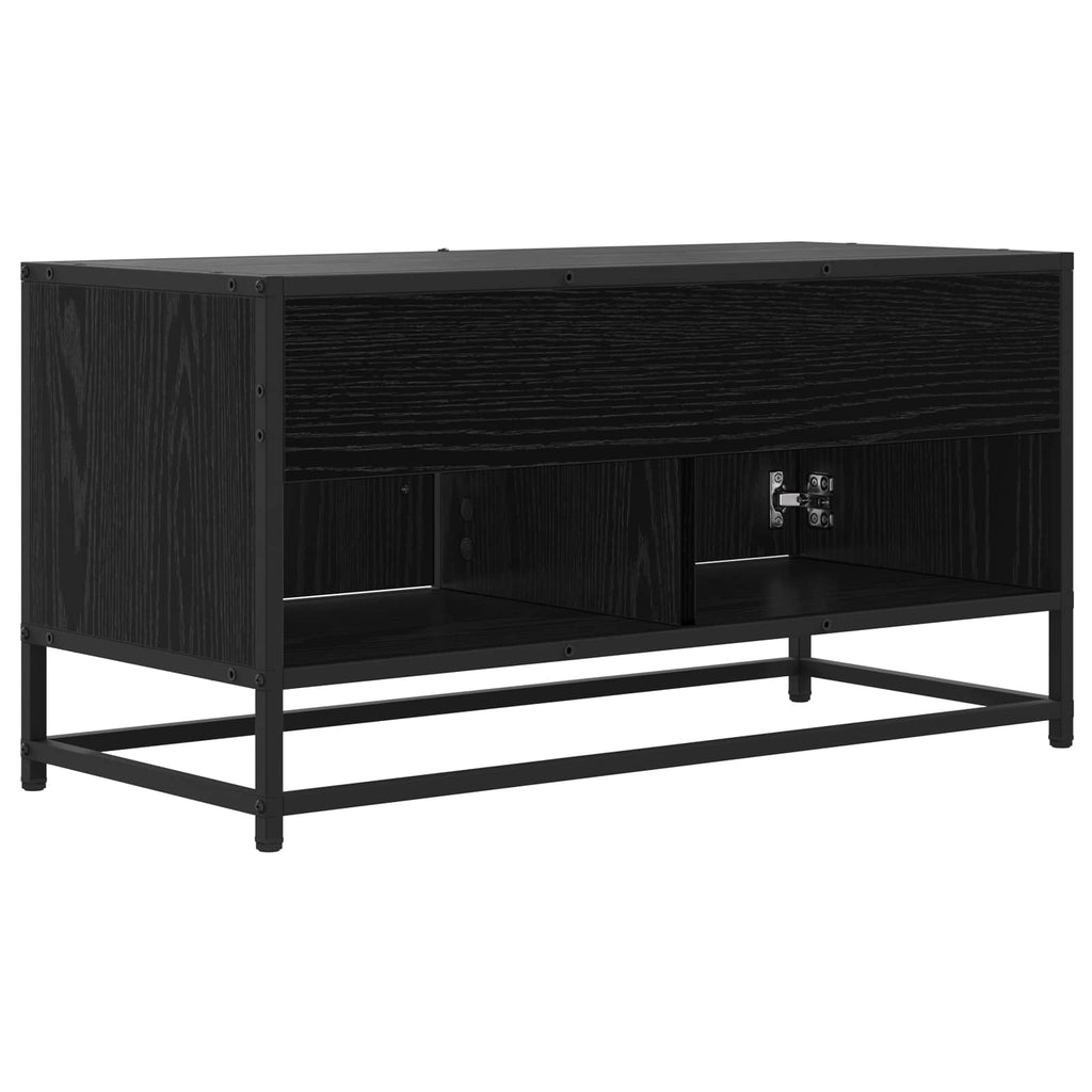 Tv-Skåp 80 X 34,5 X 40 Cm Svart Ek Konstruerat Trä