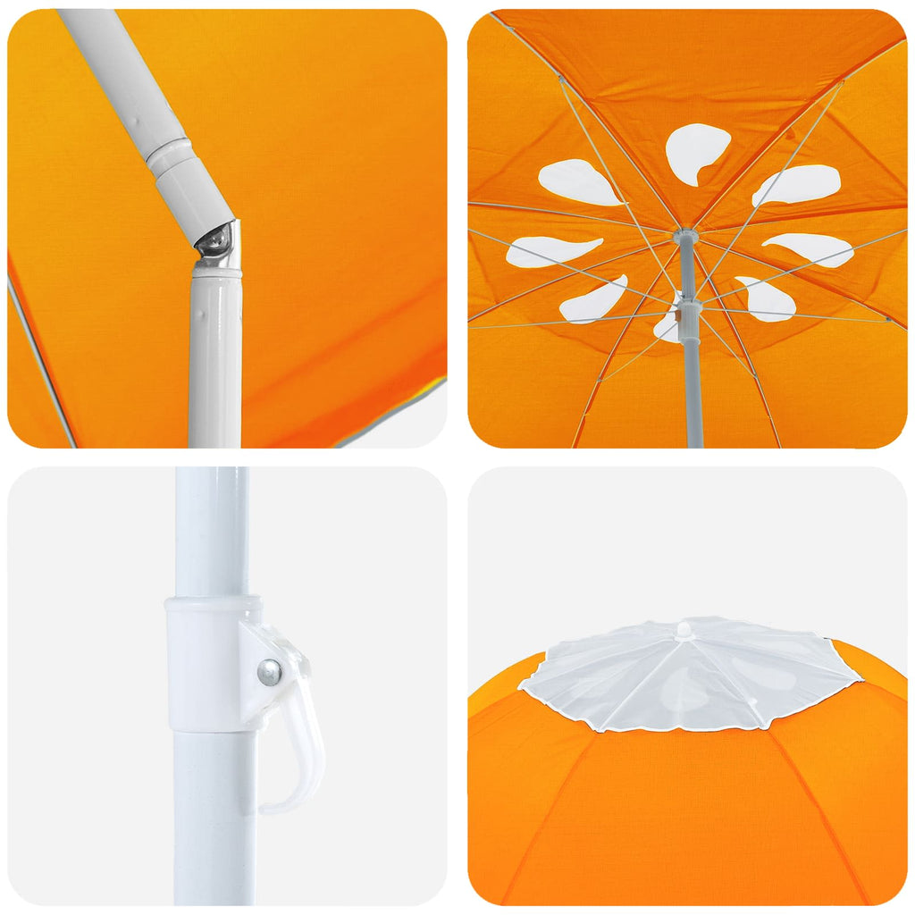 Trädgårdsparasol 160 Cm 170T Polyester Orange