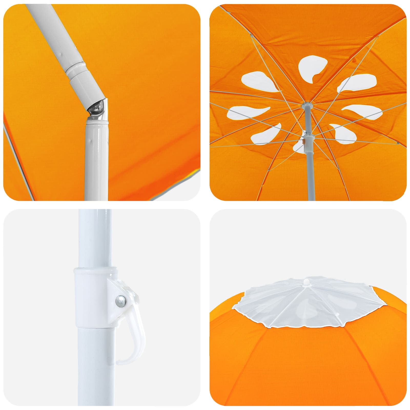 Trädgårdsparasol 160 Cm 170T Polyester Orange