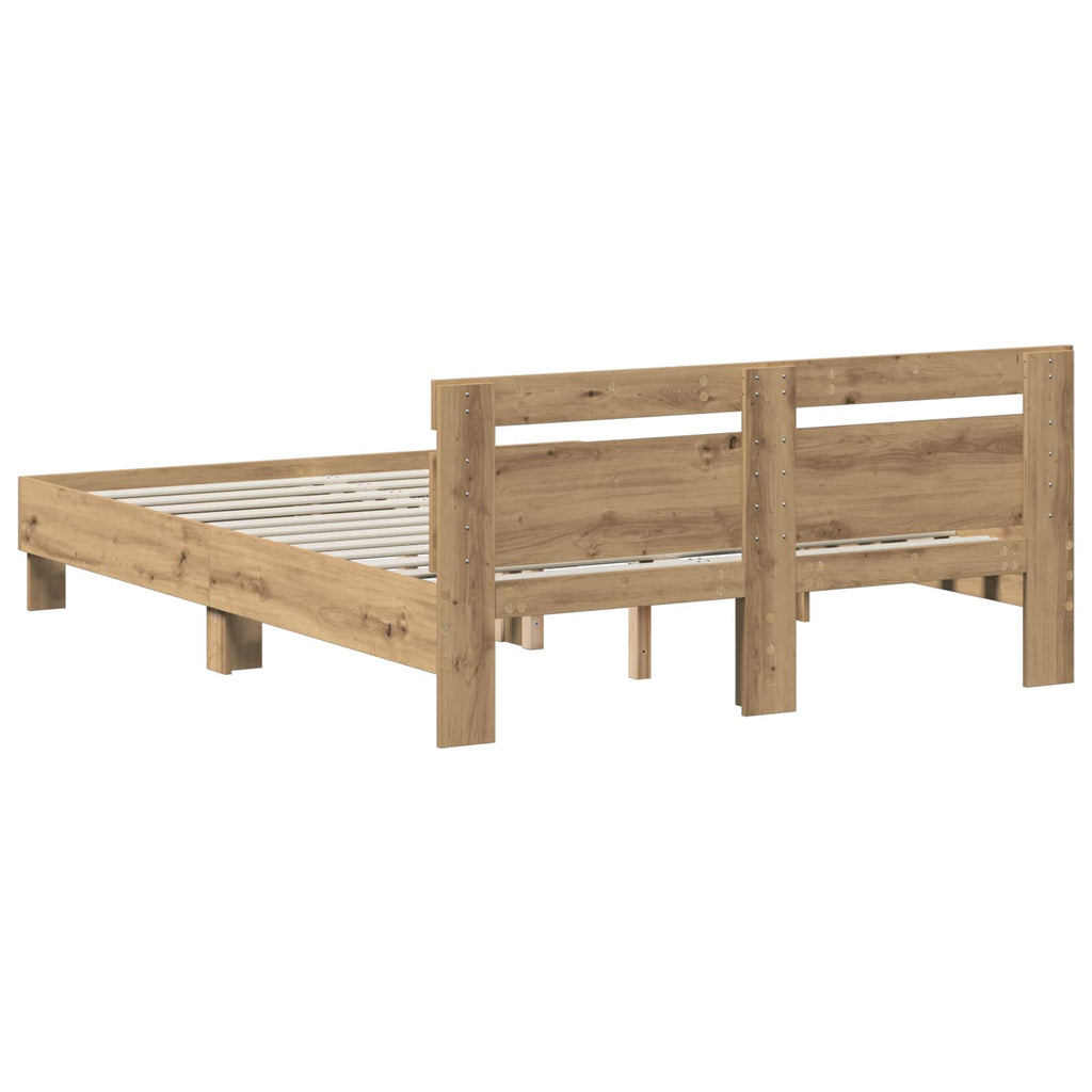 Sängram Artisan-Ek 135 X 190 Cm Konstruerat Trä