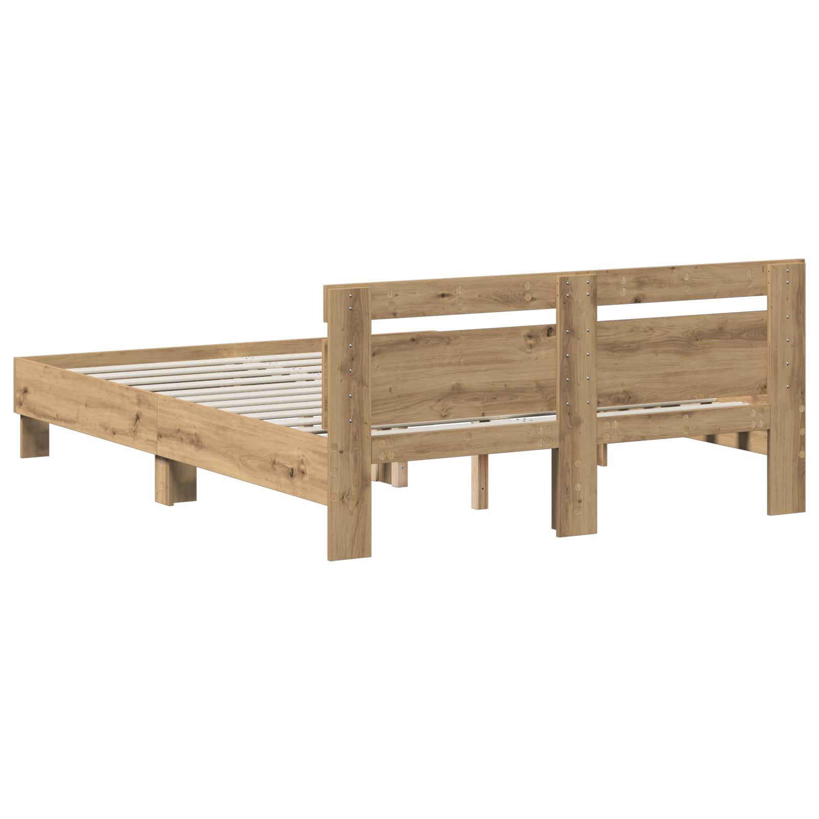 Sängram Artisan-Ek 135 X 190 Cm Konstruerat Trä