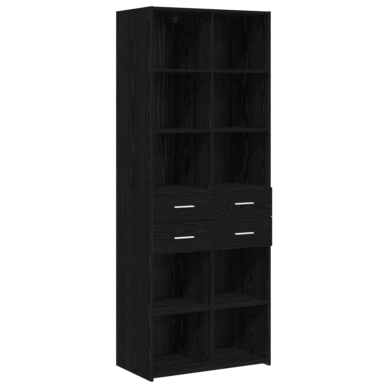 Bokhylla Svart Ek 30 X 42.4 X 185.2 Cm
