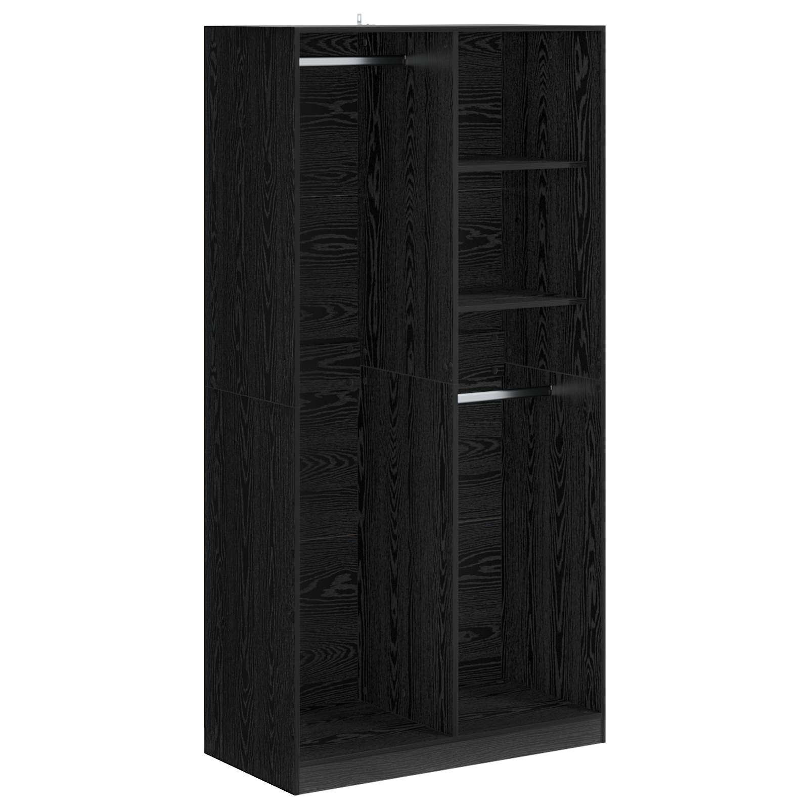 Garderob Svart Ek 100 X 50 X 200 Cm Konstruerat Trä