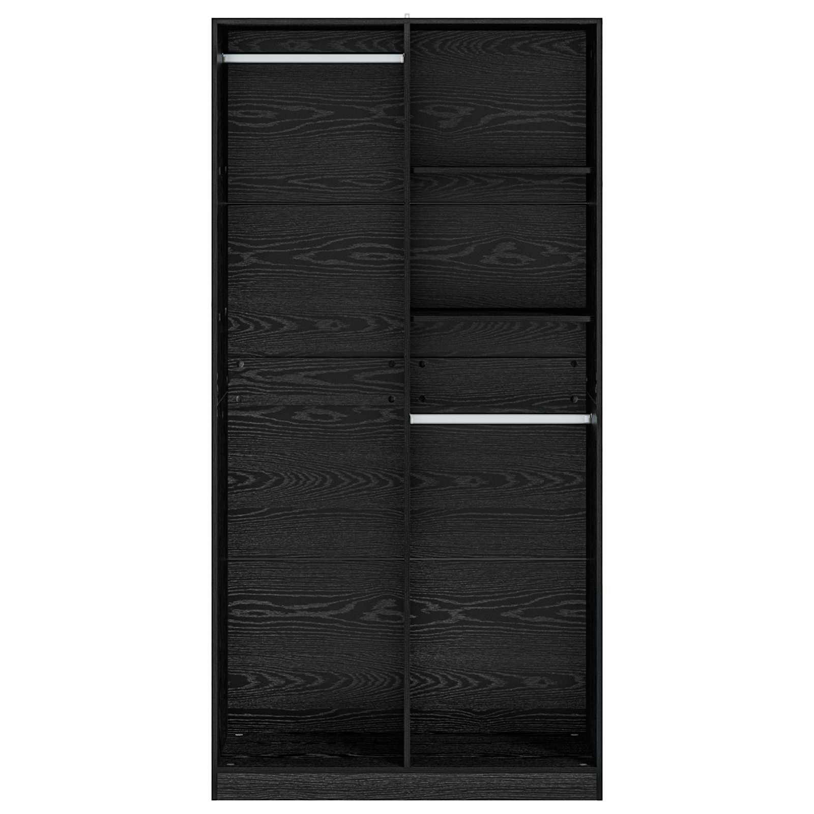 Garderob Svart Ek 100 X 50 X 200 Cm Konstruerat Trä